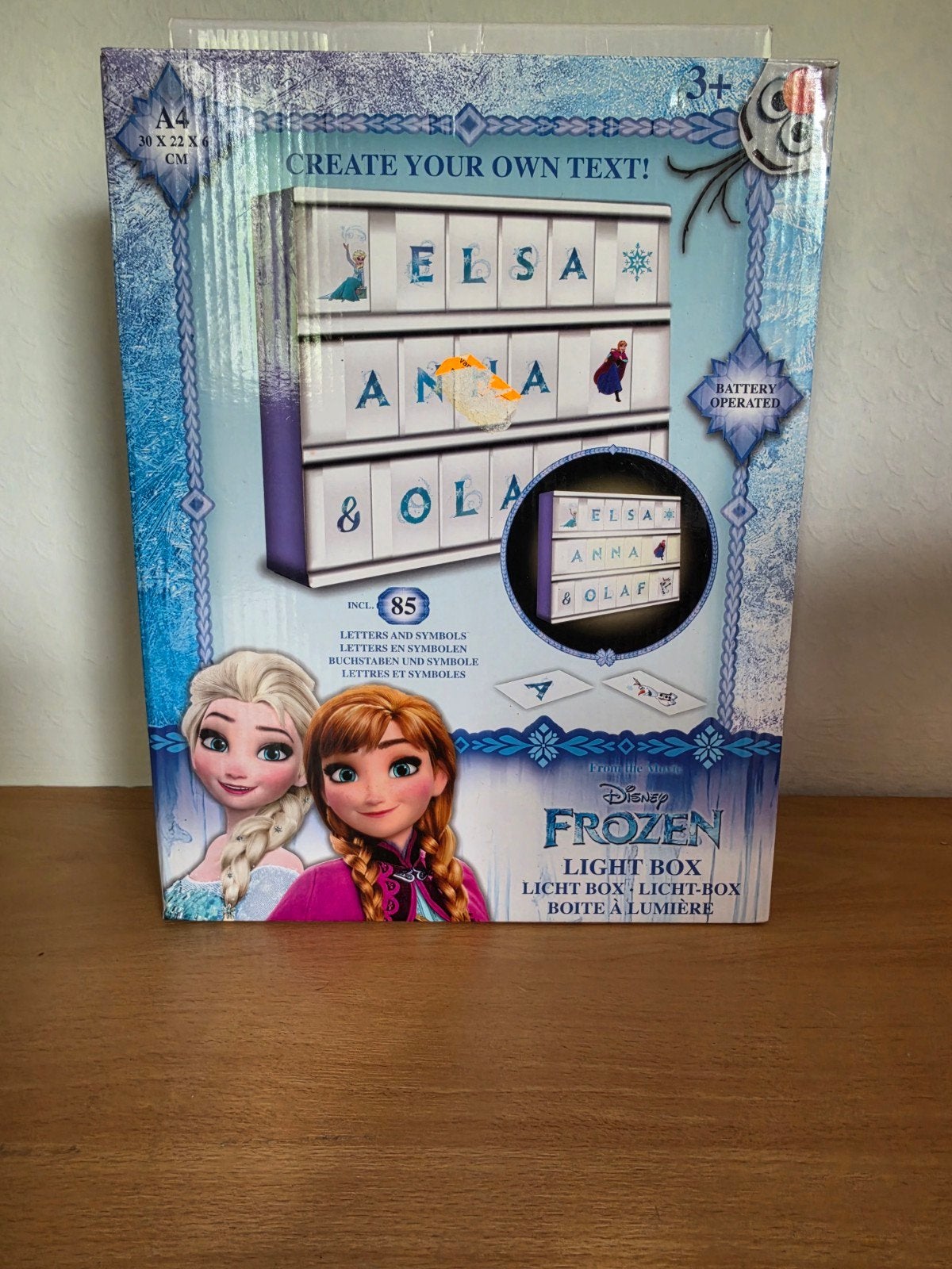 Disney Frozen Lichtbox A4 - Maak je eigen tekst!, Kinderen en Baby's, Ophalen, Gebruikt, Jongen of Meisje