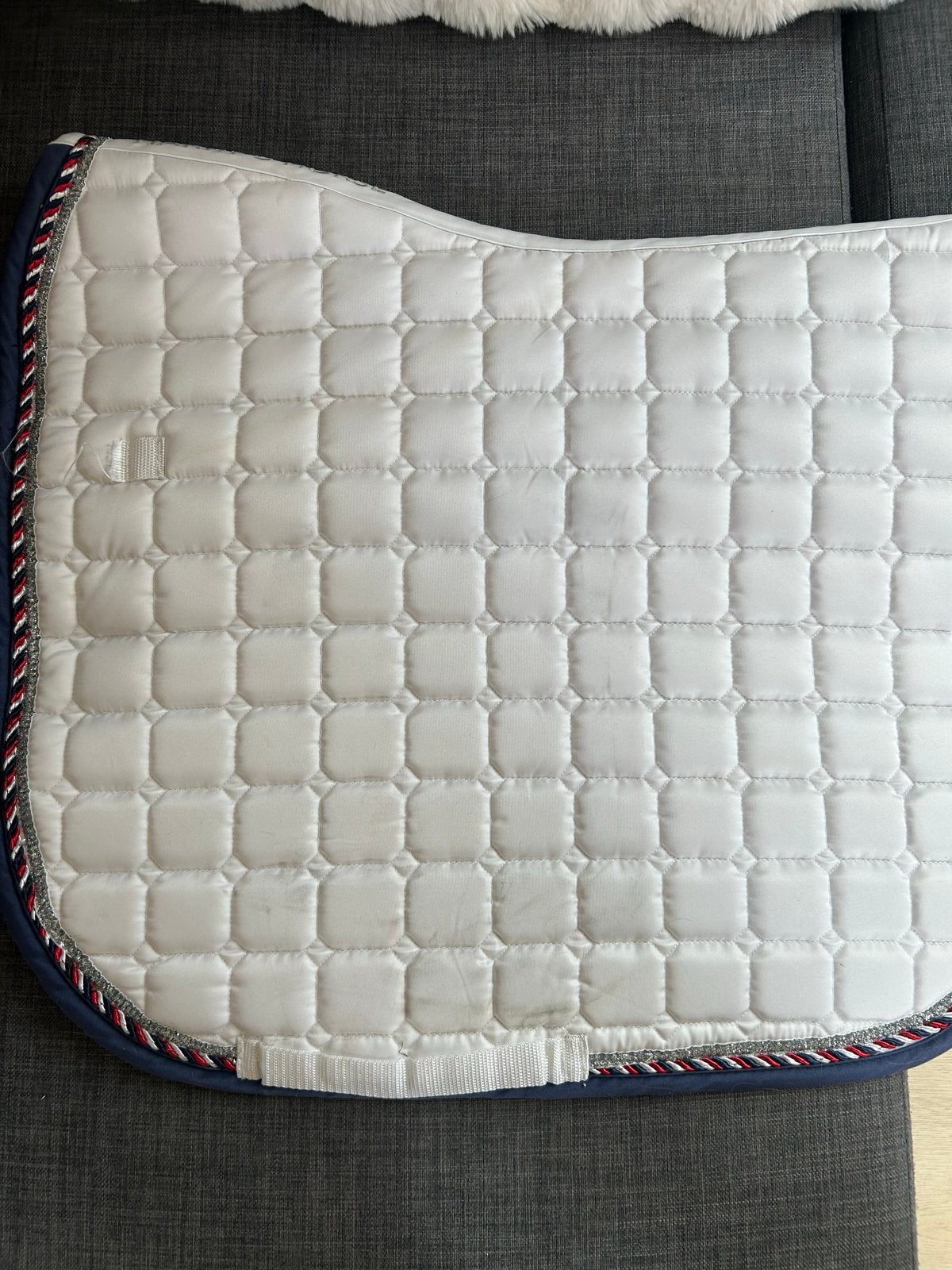 Harry’s Horse dressuur zadeldek – wit/navy, full size, Dieren en Toebehoren, Ophalen of Verzenden