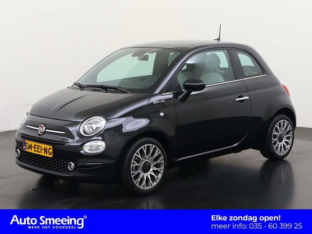 Fiat 500 1.0 Hybrid Dolcevita | Navigatie | Panoramadak | Zo, Auto's, Fiat, Voorwielaandrijving, 12 maanden, Stof, Gebruikt