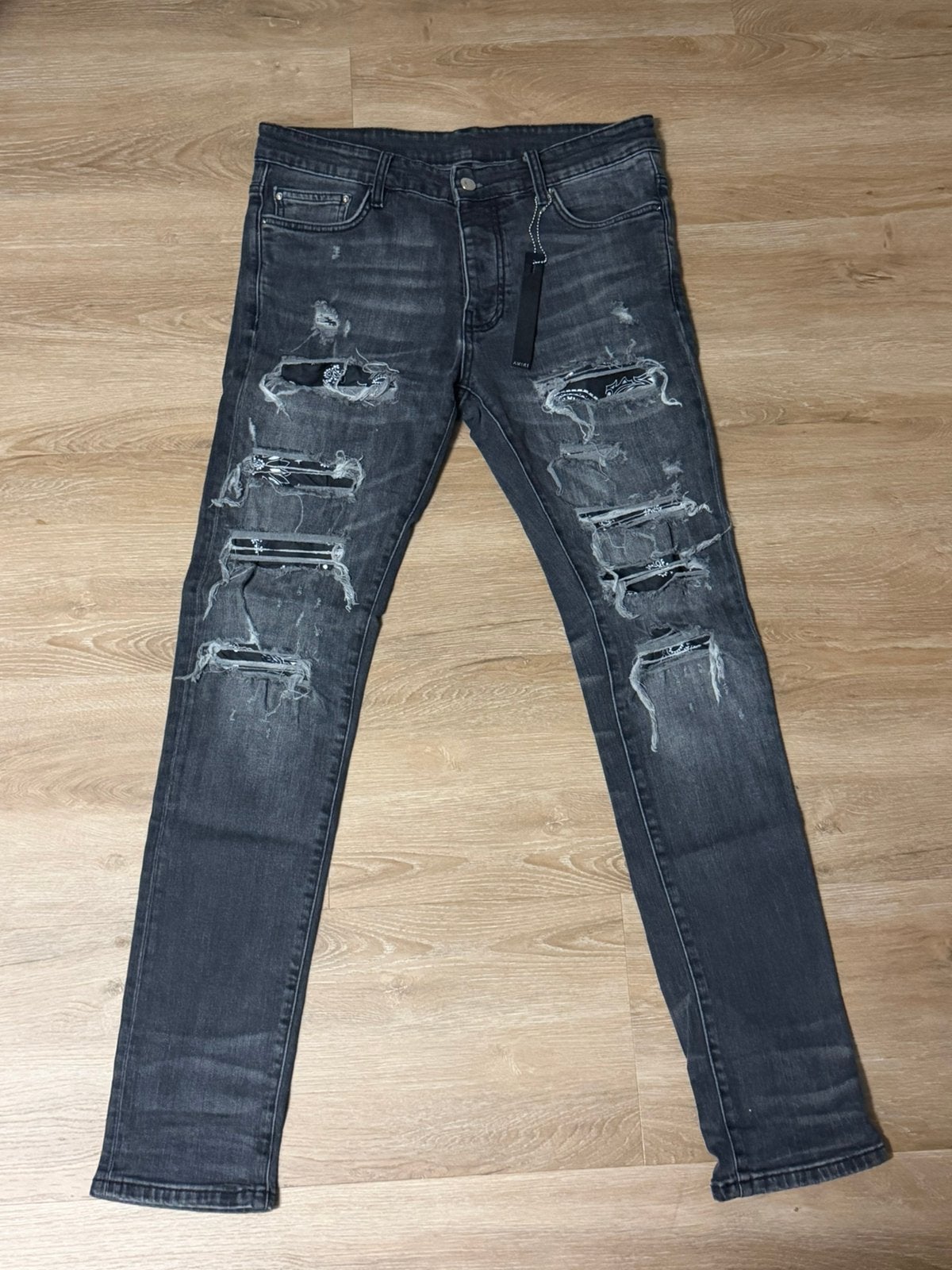 Amiri Spijkerbroek Zwart, Kleding | Heren, Verzenden, Zo goed als nieuw, Zwart, W32 (confectie 46) of kleiner