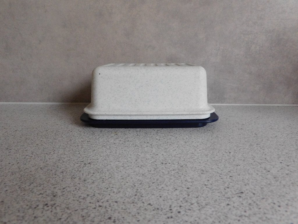 Tupperware Kornuit Botervloot Creme Indigo, Huis en Inrichting, Blauw, Overige typen, Ophalen of Verzenden, Zo goed als nieuw