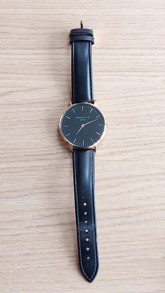 Rosefield Bowery horloge zwart rosegoud, Overige materialen, Polshorloge, Ophalen, Overige merken