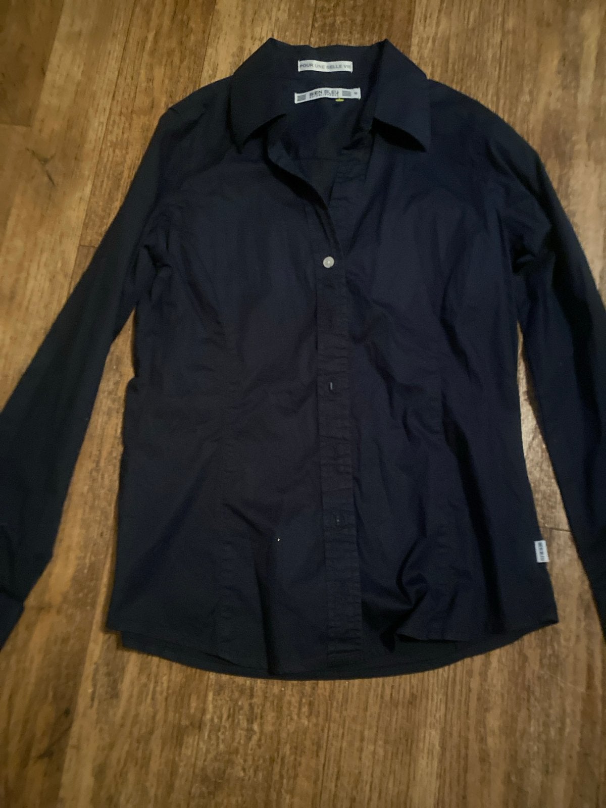 Donkerblauw overhemd van Bien Bleu, maat M, Maat 38/40 (M), Blauw, Ophalen of Verzenden, Zo goed als nieuw