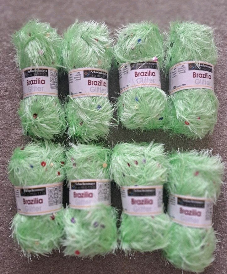 Schachenmayr Brazilia Glitter garen lichtgroen met paillette, Hobby en Vrije tijd, Breien en Haken, Ophalen of Verzenden, Nieuw