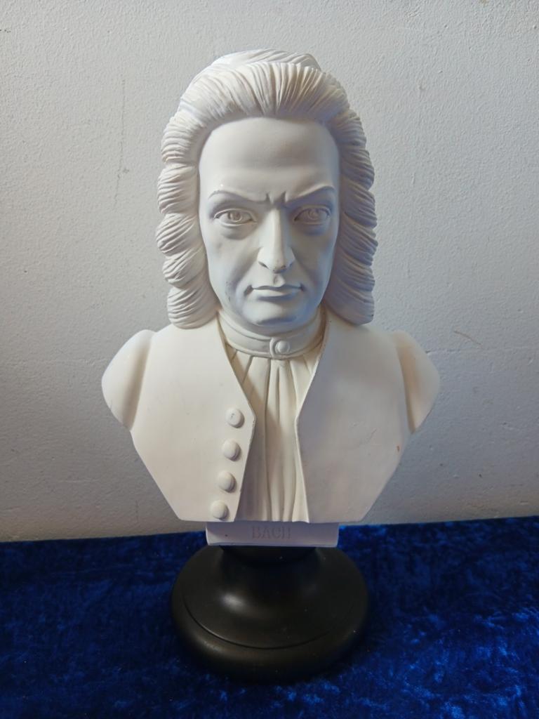 Gipsen Buste van Bach - Klassiek Decoratief Beeld, Minder dan 20 cm, Gips, Buste, Ophalen of Verzenden