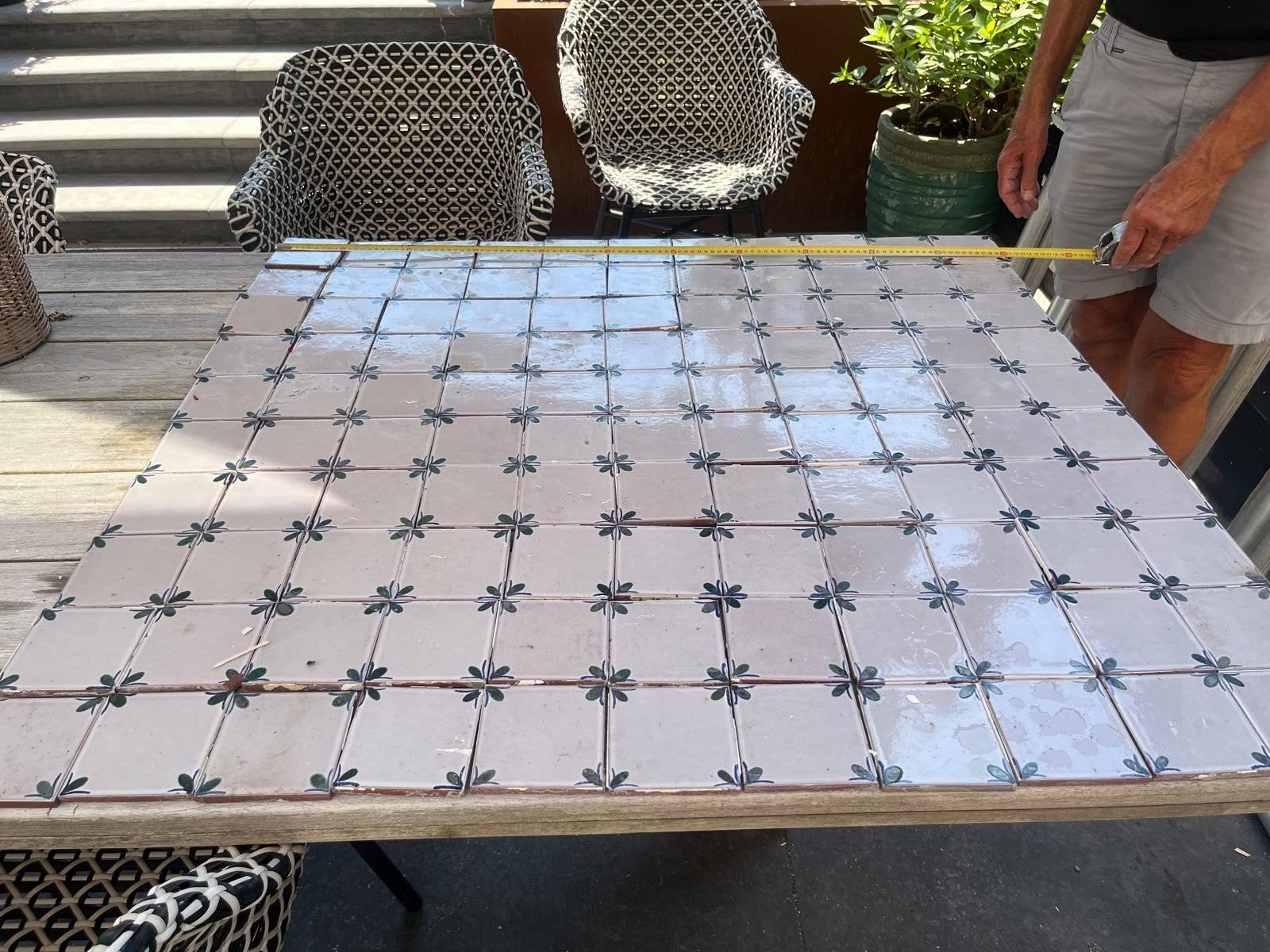Groot Tegeltableau - 100x110 cm met bloemmotief, Ophalen