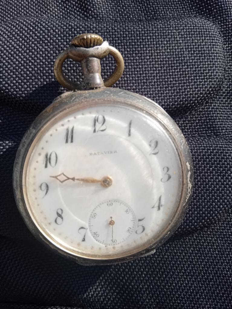 Zilver / goud Batavier Nederlands Zakhorloge Ducati veiling, Overige merken, Overige materialen, Zakhorloge, 1900 tot 1930