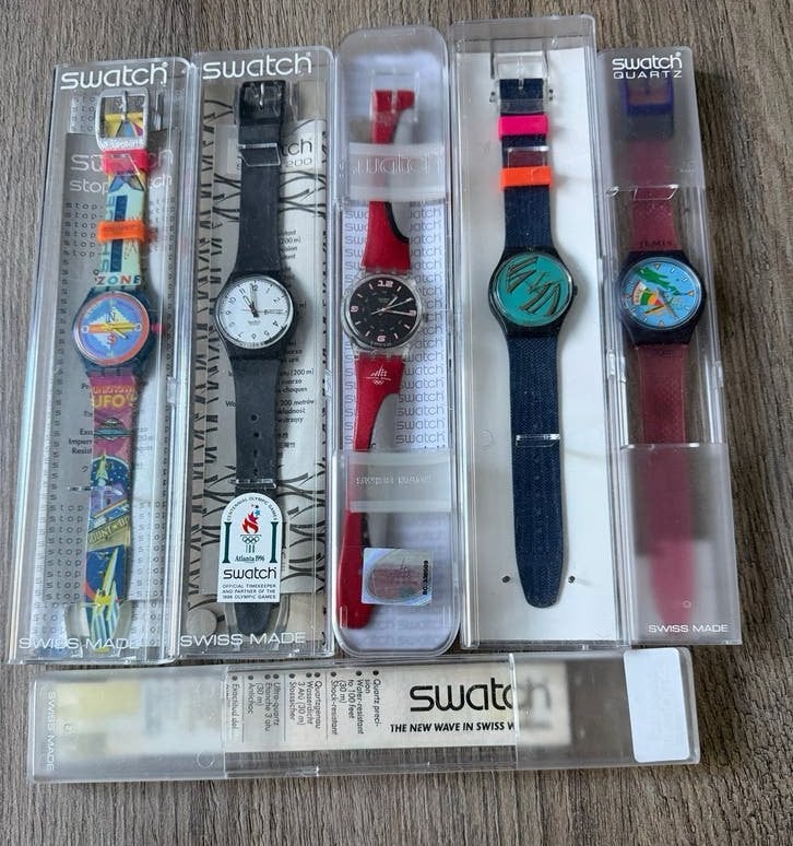Vintage Swatch horloges jaren '80 & '90 - Diverse modellen, Kunststof, Gebruikt, Polshorloge, Swatch