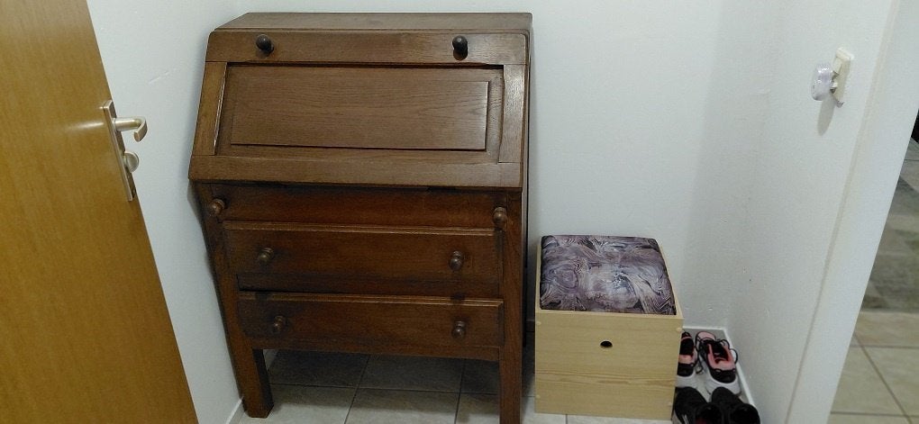 Secretaire Kast Buffet Dressoir, Ophalen, Eikenhout, Zo goed als nieuw, Met deur(en)