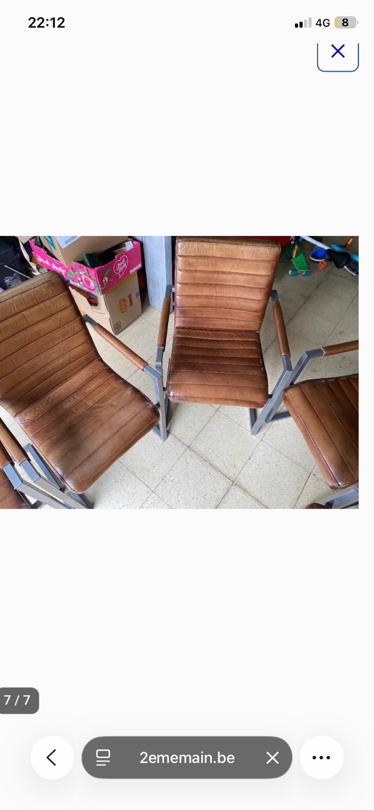 Eetstoelen, Huis en Inrichting, Stoelen, Ophalen, Gebruikt, Bruin, Leer