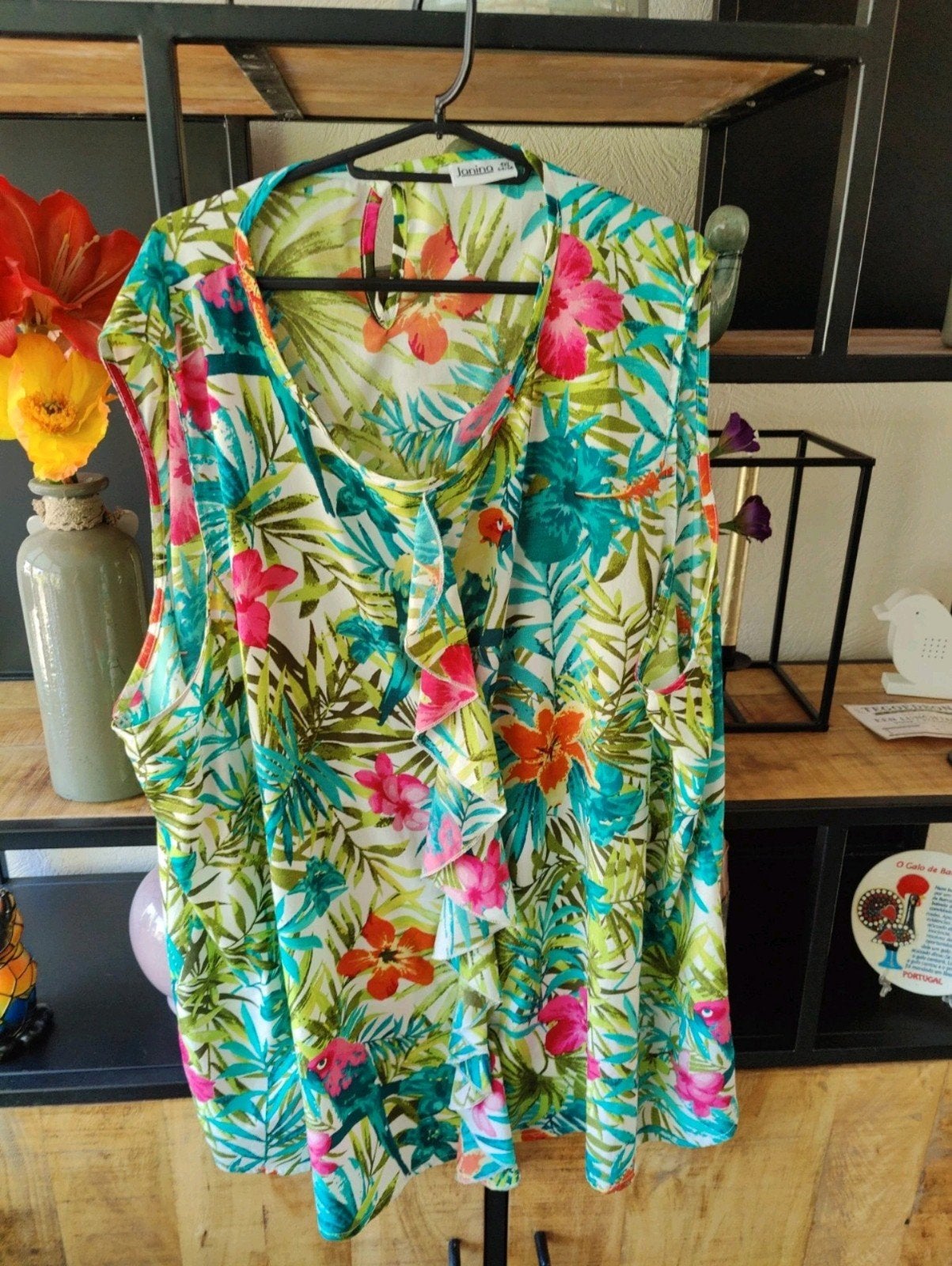 Janina Tuniek Maat 54/56 - Topstaat!, Ophalen of Verzenden, Zo goed als nieuw, Maat 46/48 (XL) of groter, Blauw