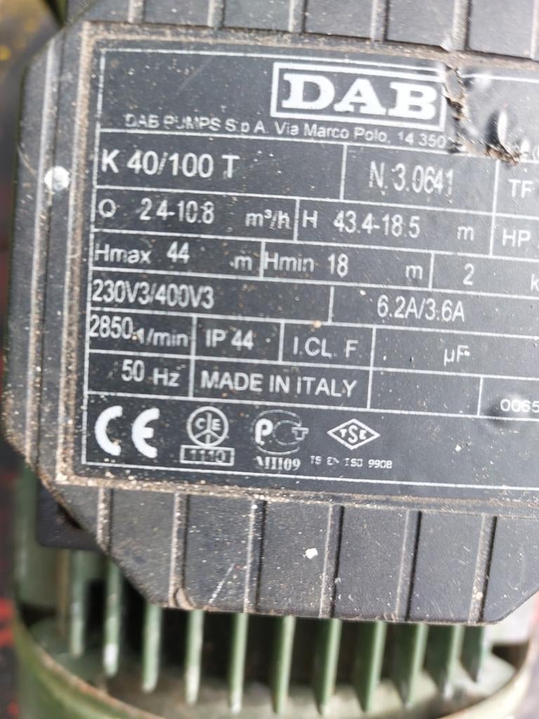 Dab waterpomp 380 v zie foto's, Ophalen, Gebruikt, Beregeningspomp