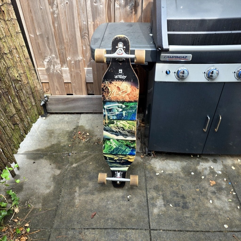 Arbor Axis longboard dropthrough compleet, Ophalen, Gebruikt, Skateboard, Longboard