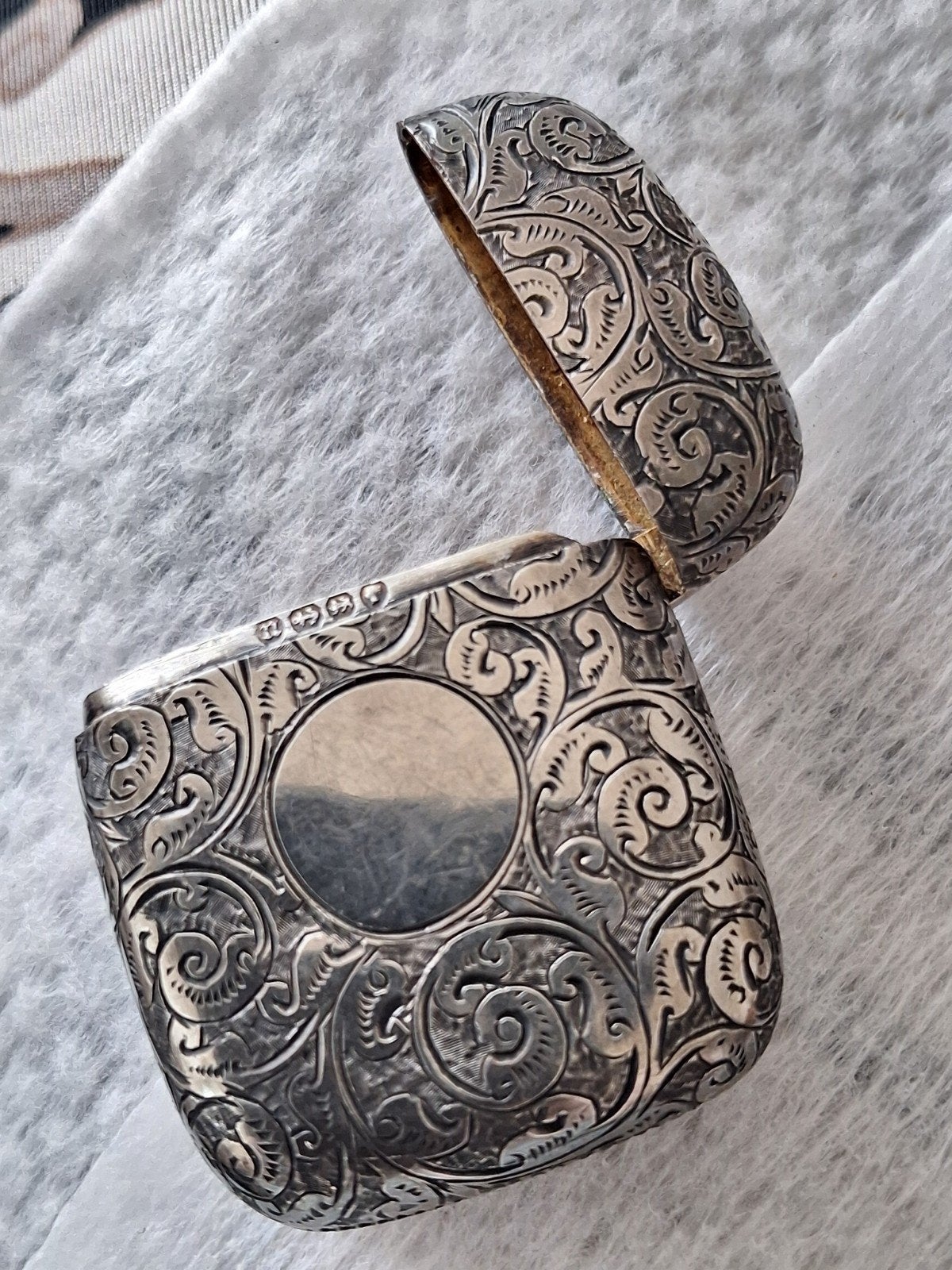 Antieke Zilveren Vesta Doosje met Gravures, Antiek en Kunst, Ophalen of Verzenden, Zilver