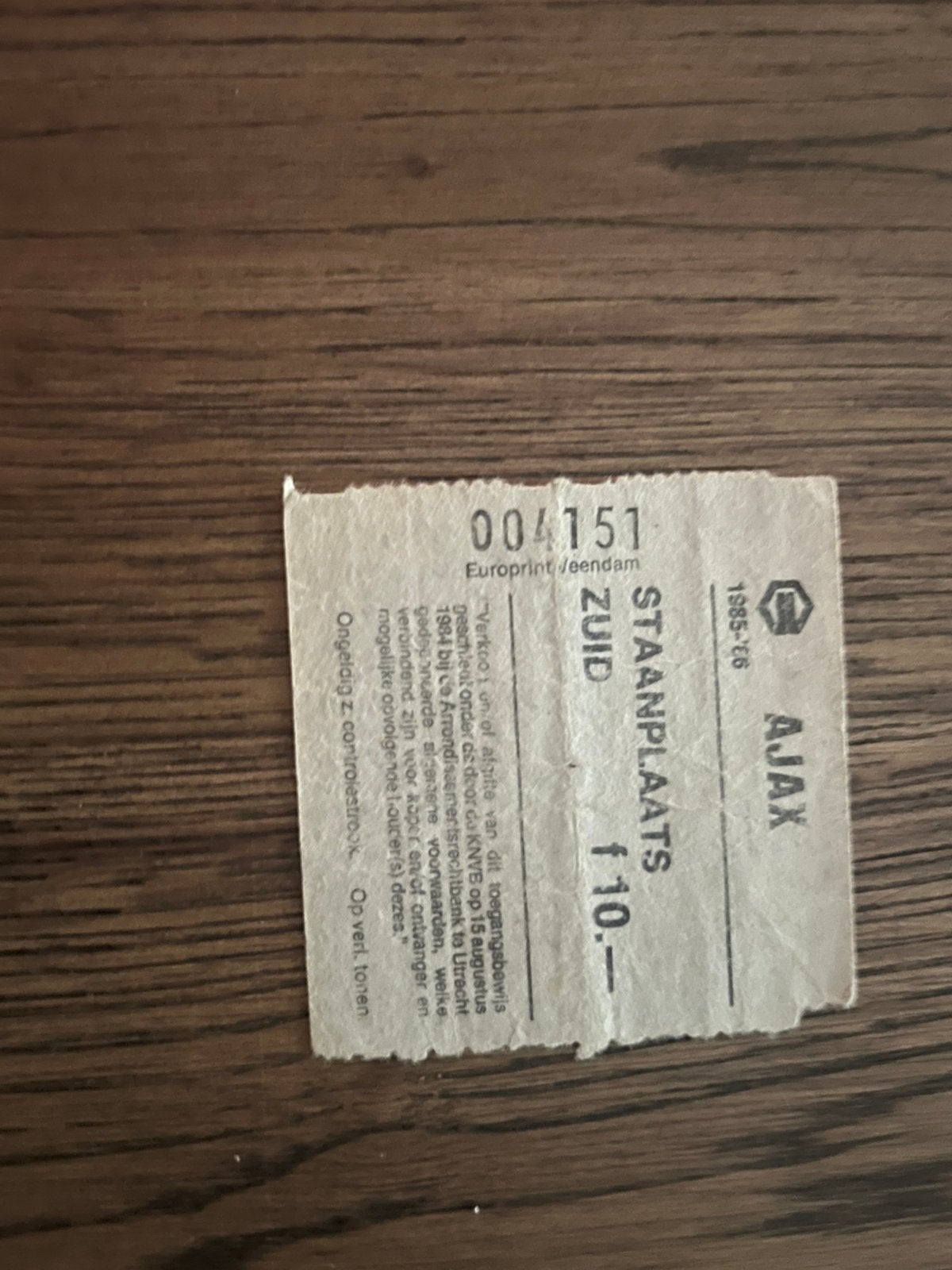 TICKET GRONINGEN-AJAX 85-86, Ophalen of Verzenden, Gebruikt, Ajax, Overige typen