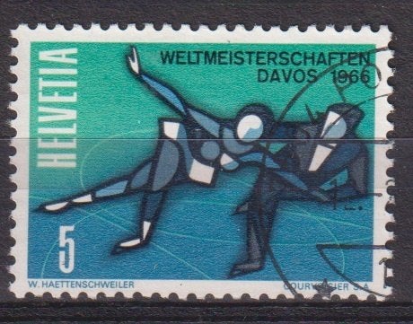 Zwitserland 1966 WK Kunstschaatsen IJsdansen, Verzenden, Gestempeld, Sport