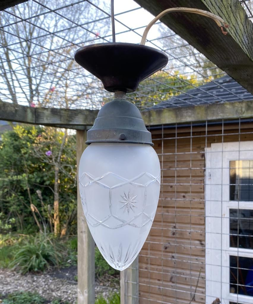 Leuke Art Deco Lamp - vintage antiek design brocante, Ophalen of Verzenden, Gebruikt, Glas, Antiek art deco