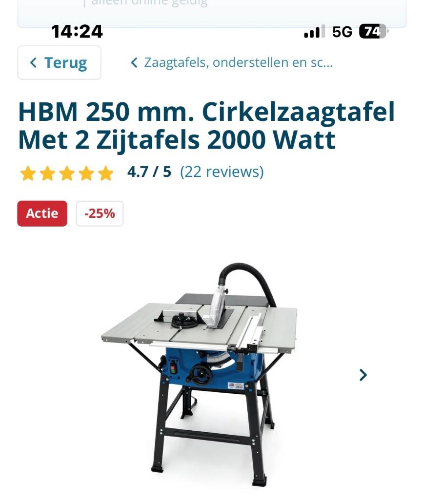 Cirkelzaagtafel, Ophalen, 70 mm of meer, Overige typen, HBM