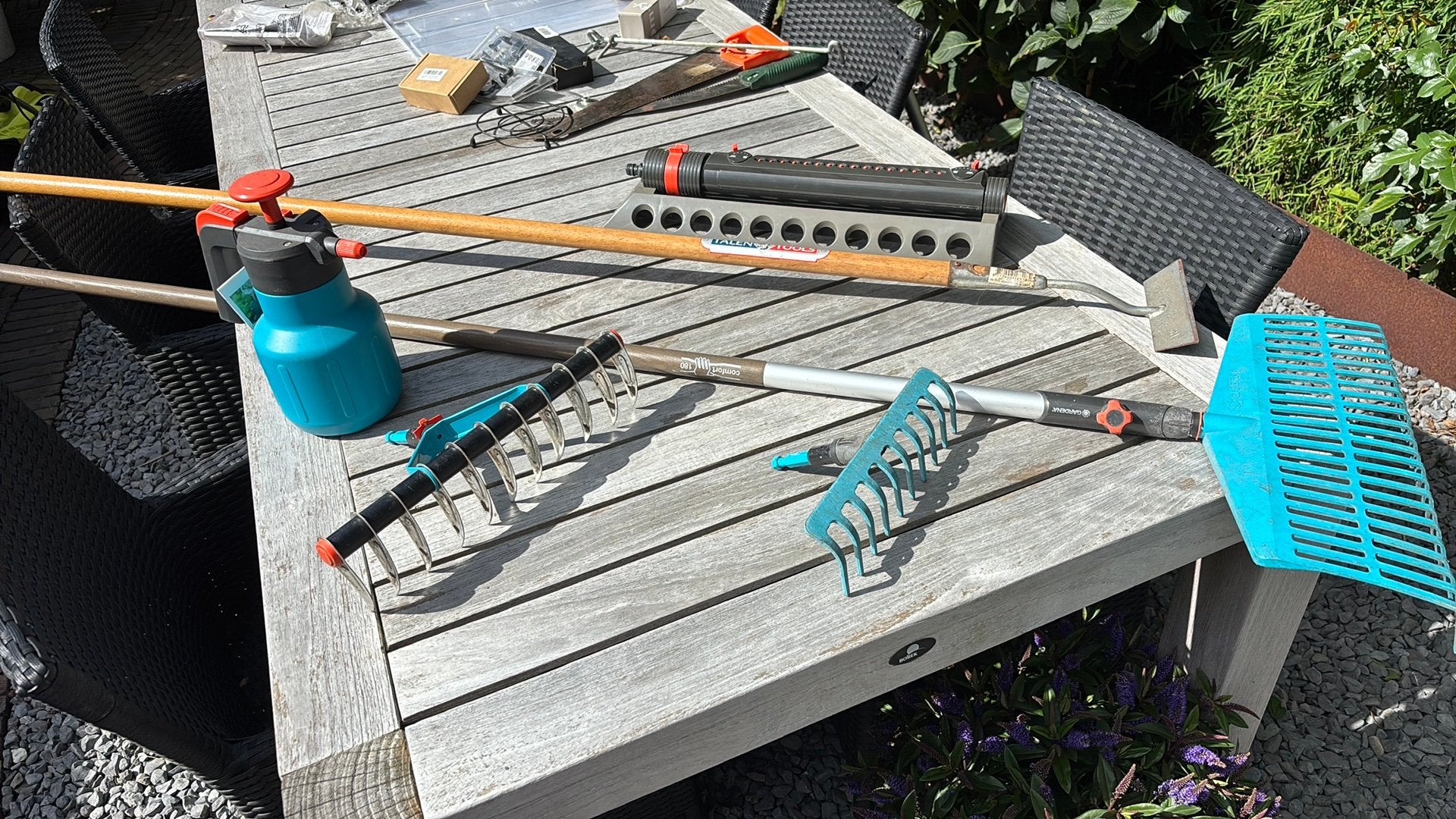 Gardena set, Tuin en Terras, Ophalen, Gebruikt, Hark
