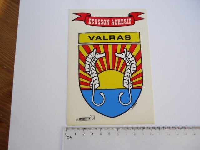 sticker oud VALRAS KAART plastic wapen zeepaardje frankrijk, Verzenden, Zo goed als nieuw, Bedrijf of Vereniging