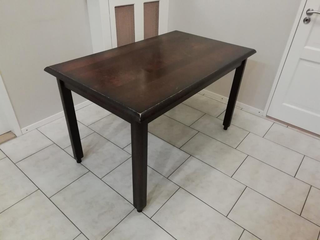 Uitschuifbare eikenhouten eettafel, Ophalen, Gebruikt, 100 tot 150 cm, Eikenhout