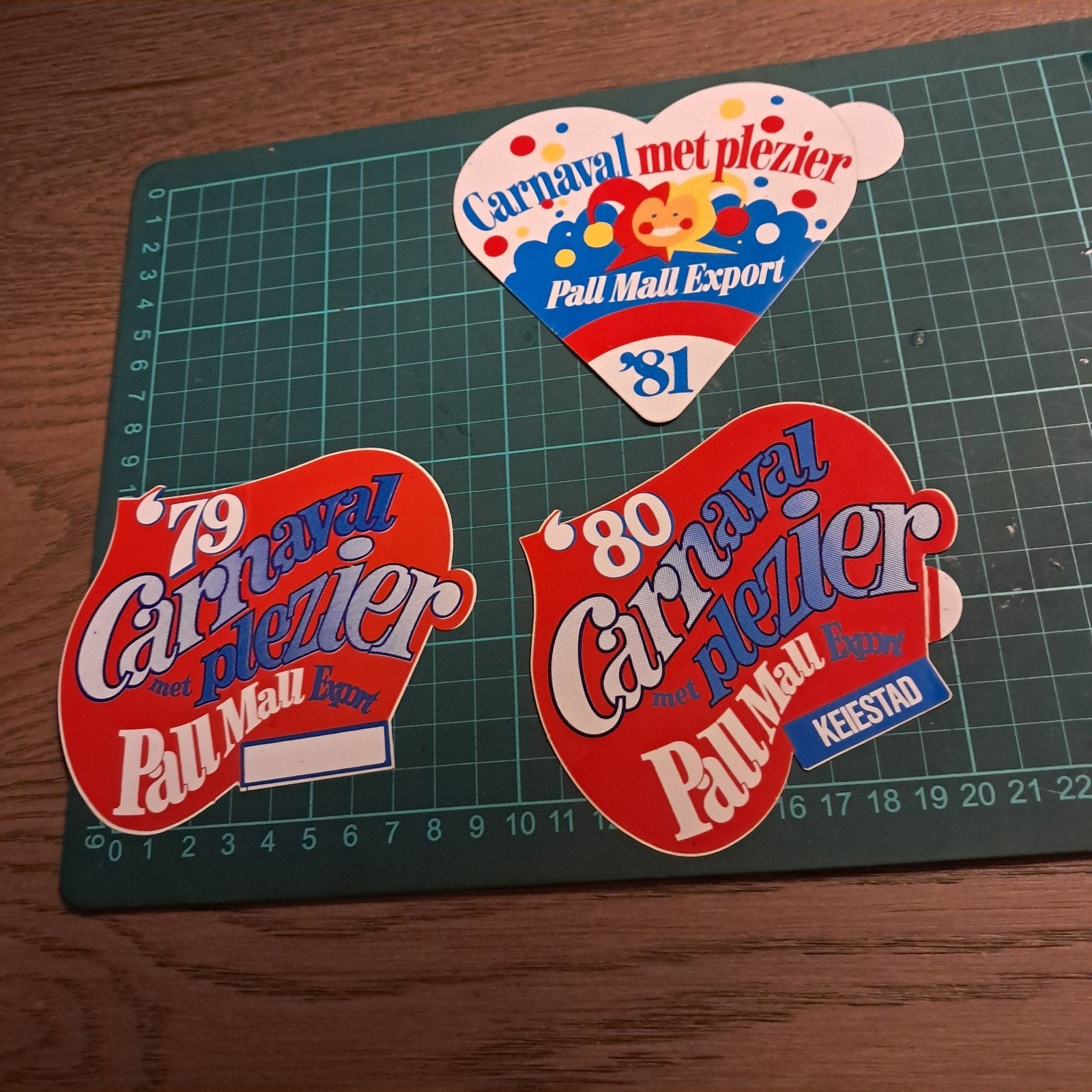 Vintage Carnaval Stickers Jaren '79, '80, '81 Pall Mall, Ophalen of Verzenden, Gebruikt, Merk