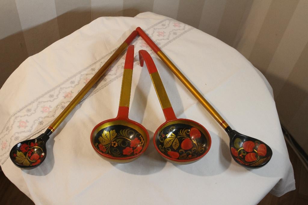Khokhloma houten lepels, Antiek en Kunst, Ophalen