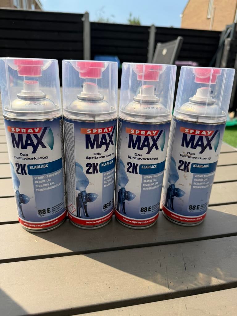 4 spuitbussen 2K blanke lak, Ophalen of Verzenden