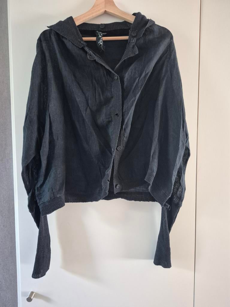 Annette Gortz linnen vestje. Zwarte. Maat L, Kleding | Dames, Ophalen of Verzenden, Zo goed als nieuw, Maat 42/44 (L), Zwart
