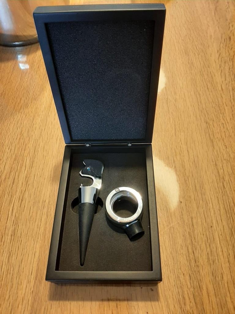 Luxe wijnaccessoireset wijnstopper druppelring (wine collar), Ophalen of Verzenden, Nieuw, Minder dan 50 cm, Minder dan 5 flessen
