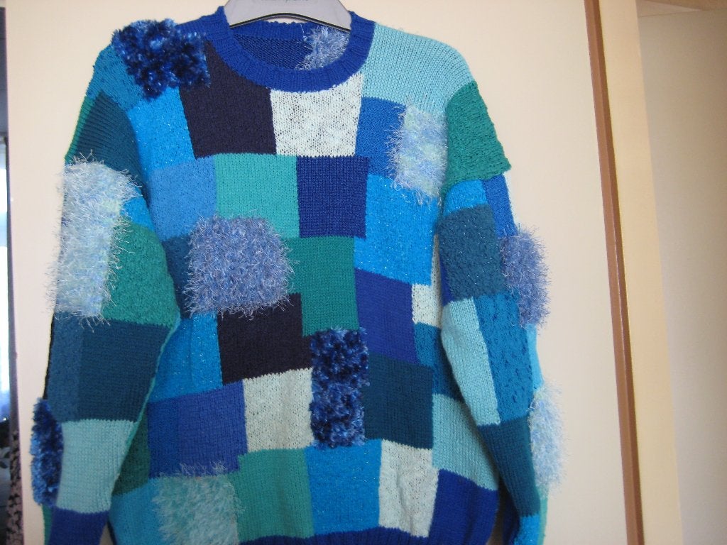 Handgebreide trui, 42/44, Nr. 8, nieuw, Ophalen of Verzenden, Nieuw, Maat 42/44 (L), Blauw