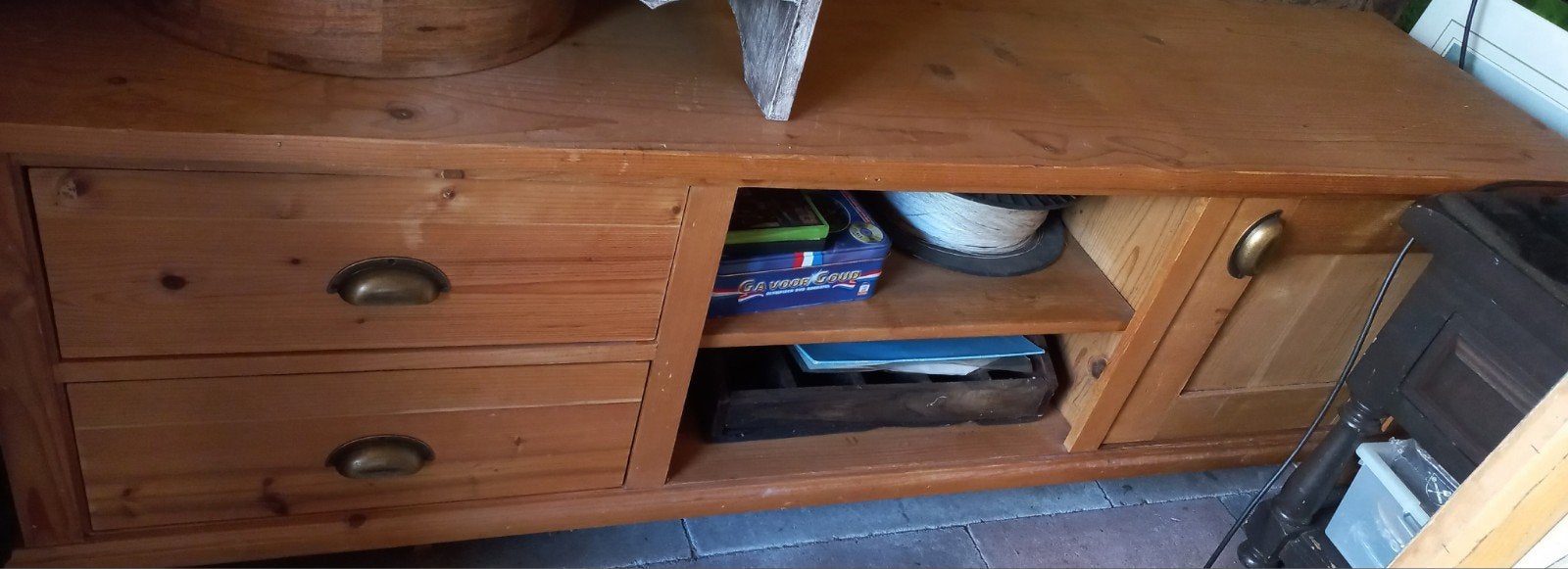 Leuk gebruikt grenen tv-kastje - H56 B170 D45, Gebruikt, 150 tot 200 cm, Ophalen of Verzenden, Minder dan 100 cm