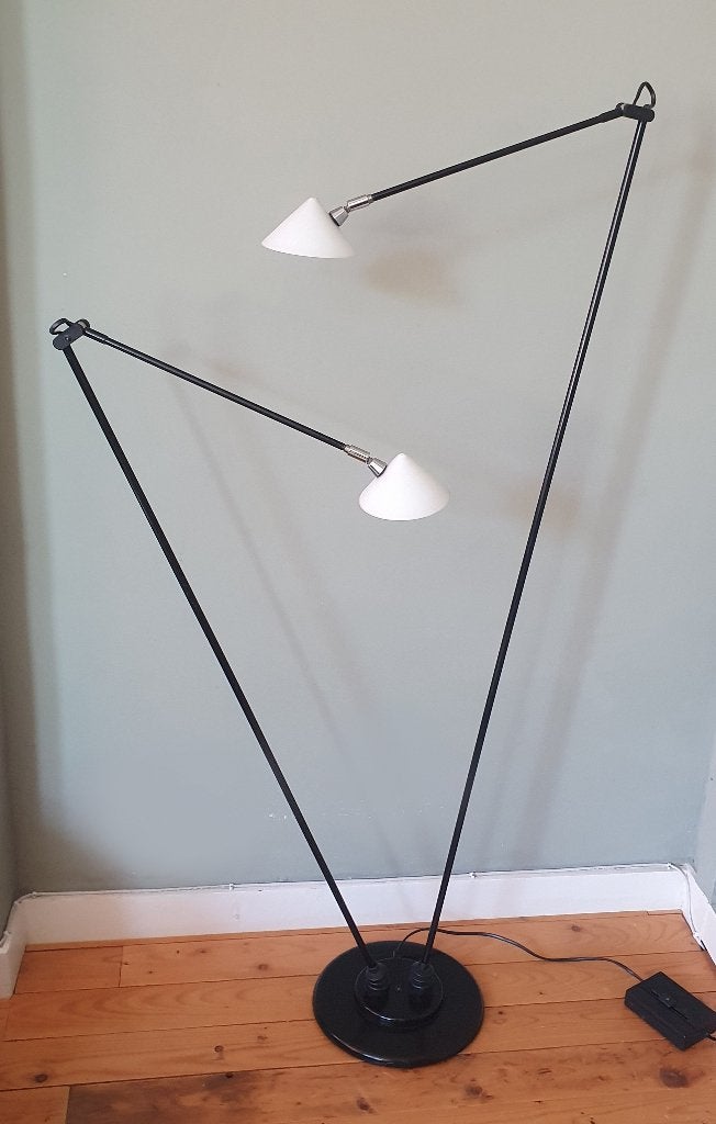 Vintage Post Modern vloerlamp, Pola Design Amstelveen, Huis en Inrichting, Lampen | Vloerlampen, Ophalen, Gebruikt, GU10, Glas