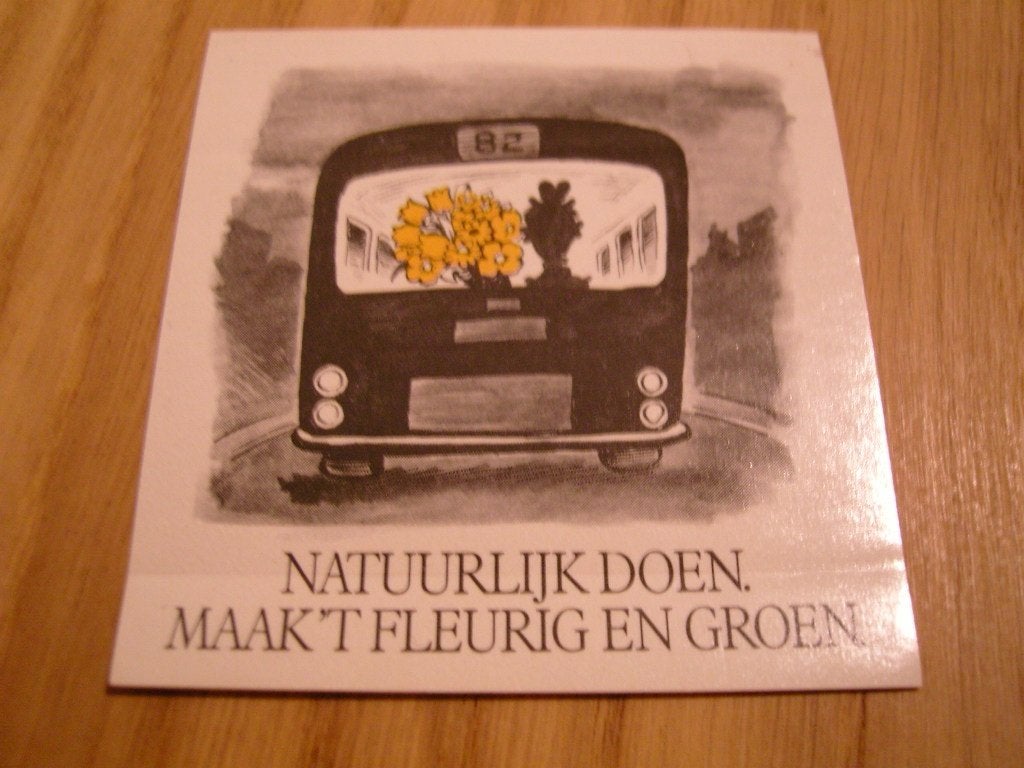 sticker strip bus bloemen natuurlijk doen fleurig en groen, Ophalen, Zo goed als nieuw