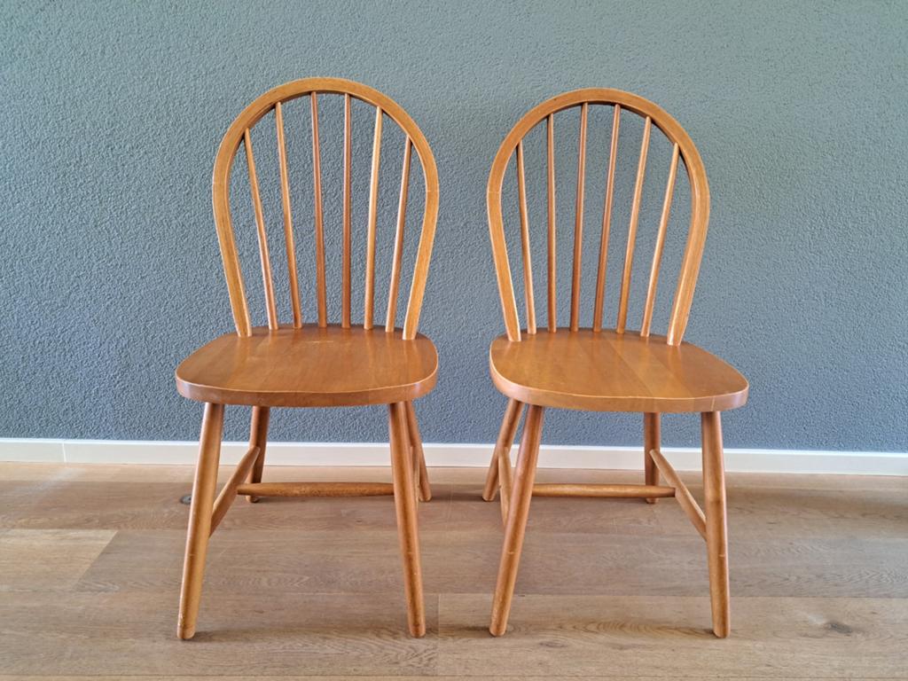 Houten spijlenstoelen, vintage spijlenstoel, Antiek en Kunst, Ophalen