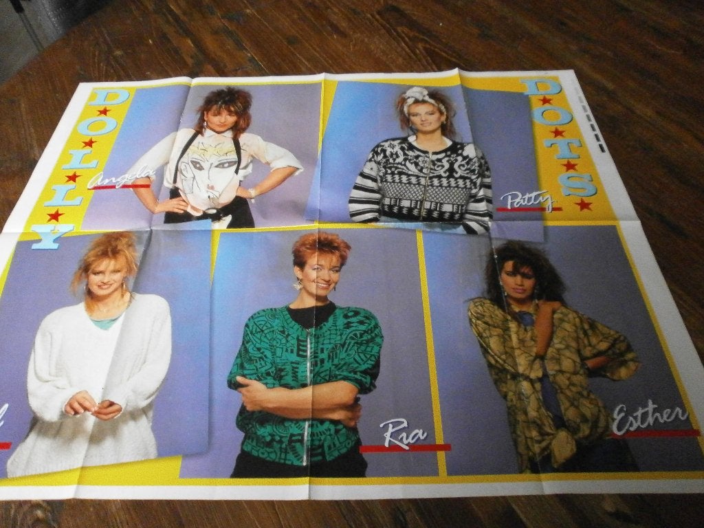 leuke xl poster jr 80  Dolly Dots  ( vakjes), Verzenden, Zo goed als nieuw, A1 t/m A3, Muziek