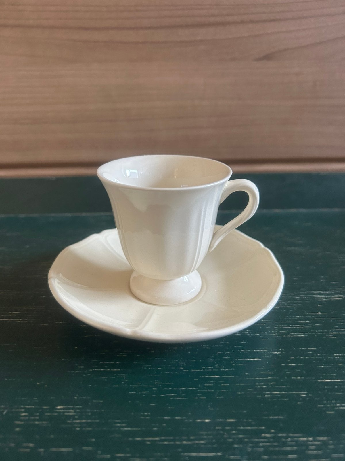 Wedgwood Queens Shape espresso kop en schotel, Ophalen of Verzenden, Zo goed als nieuw, Porselein, Kop en/of schotel