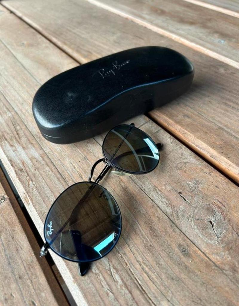 Ray-Ban Round Metal zonnebril, model RB3447 zwart origineel, Zonnebril, Overige kleuren, Ophalen of Verzenden, Zo goed als nieuw