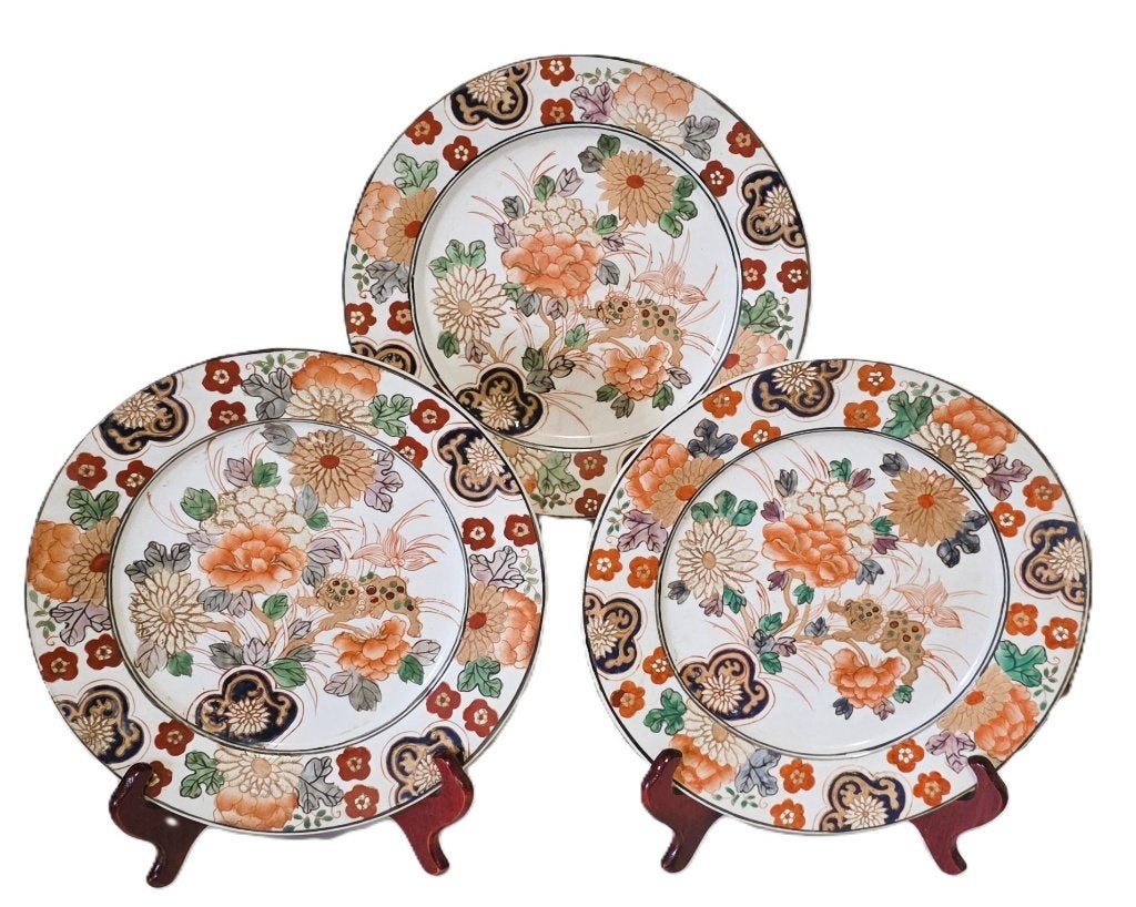 Drie Japans porseleinen Imari borden., Ophalen of Verzenden