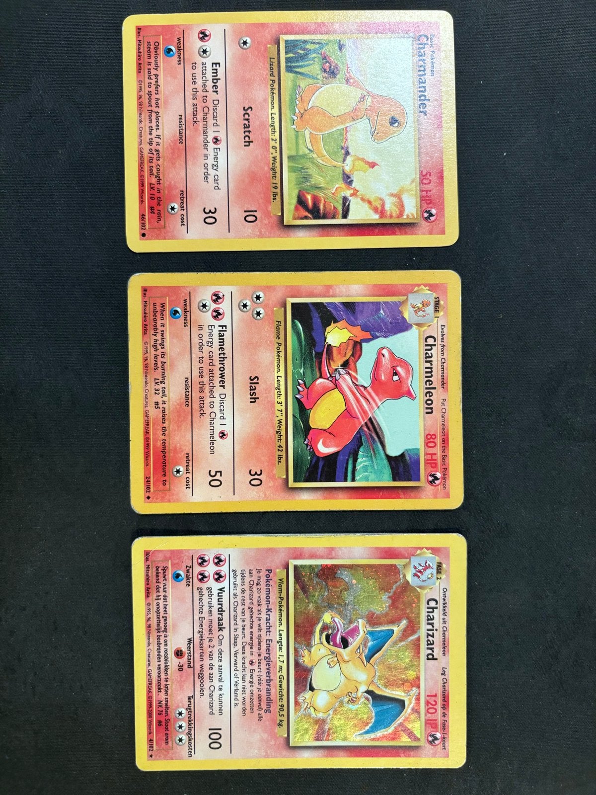 Pokémon Base Set. BIG THREE ! Swirls, Hobby en Vrije tijd, Ophalen of Verzenden, Gebruikt, Meerdere kaarten