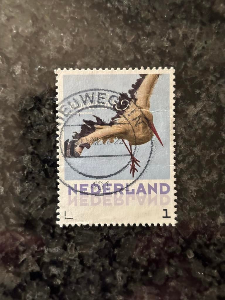 Gestempelde postzegel Nederland - Ooievaar, Postzegels en Munten, Postzegels | Nederland, Verzenden, Na 1940, Gestempeld