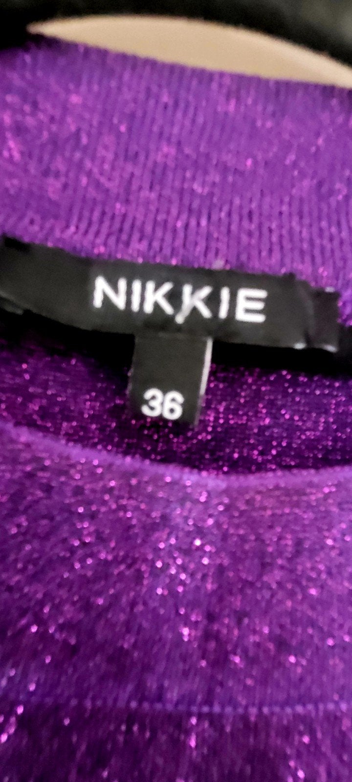 Nikkie paarse glitter trui maat 36, Paars, Ophalen of Verzenden, Zo goed als nieuw, Nikkie