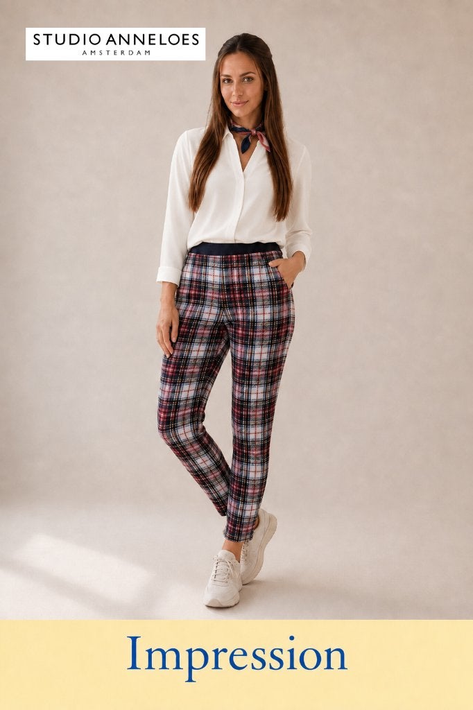 Studio Anneloes tartan stretch pantalon XL / maat 42, Studio Anneloes, Meerkleurig, Maat 42/44 (L), Ophalen of Verzenden