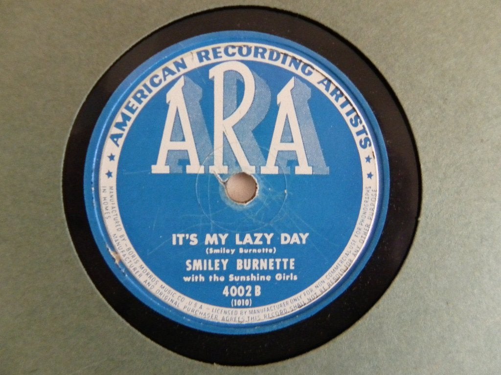 78 Toerenplaat Smiley Burnette - Do You Want My Heart, Gebruikt, 10 inch, Ophalen of Verzenden, Americana