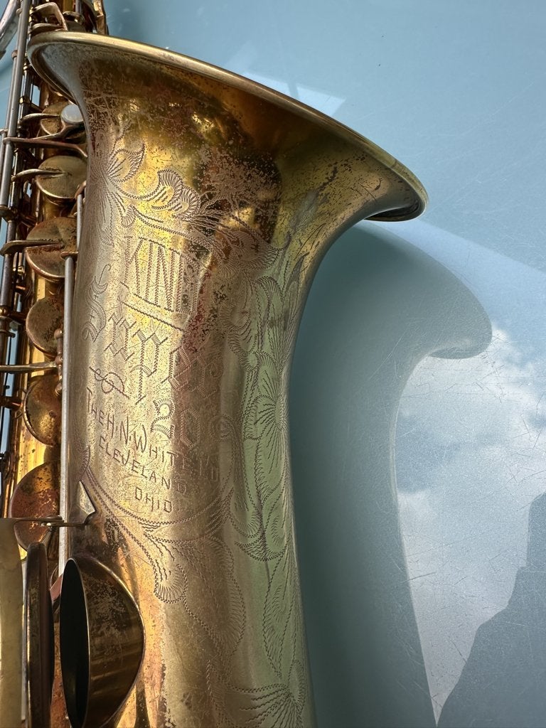 Puntgave King Super 20 tenorsax, series 2, Ophalen of Verzenden, Gebruikt, Tenor, Met koffer