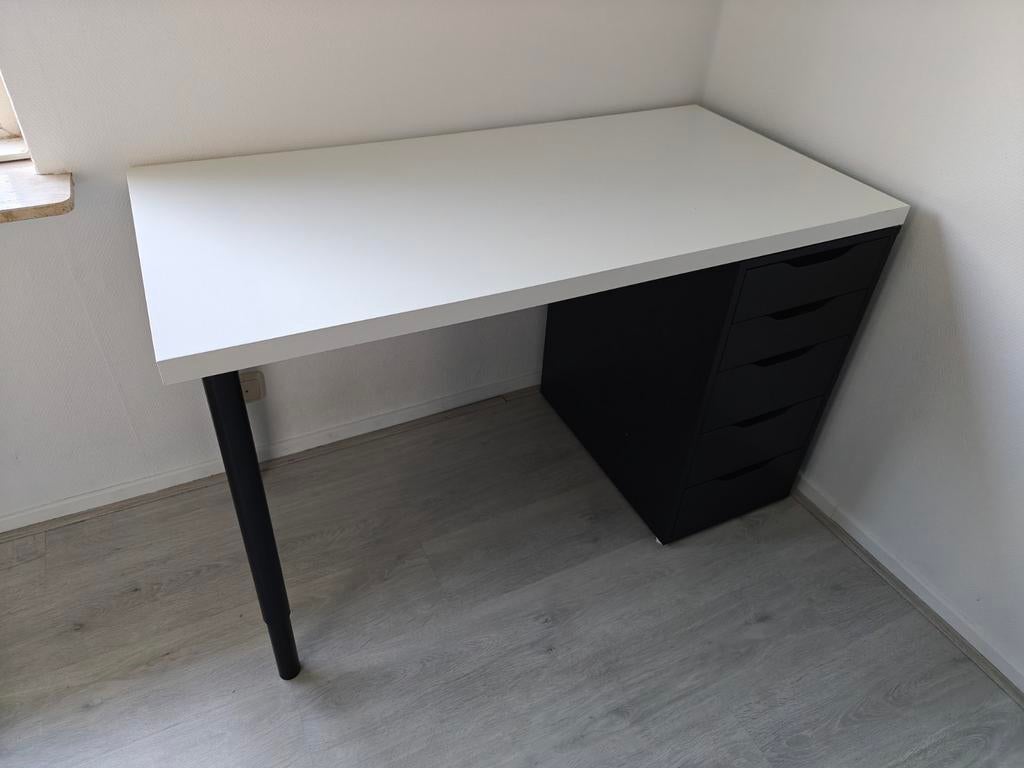 Bureau met ladekast Alex (Ikea) - 120 x 60 cm, Ophalen, Met lades, Gebruikt, IKEA