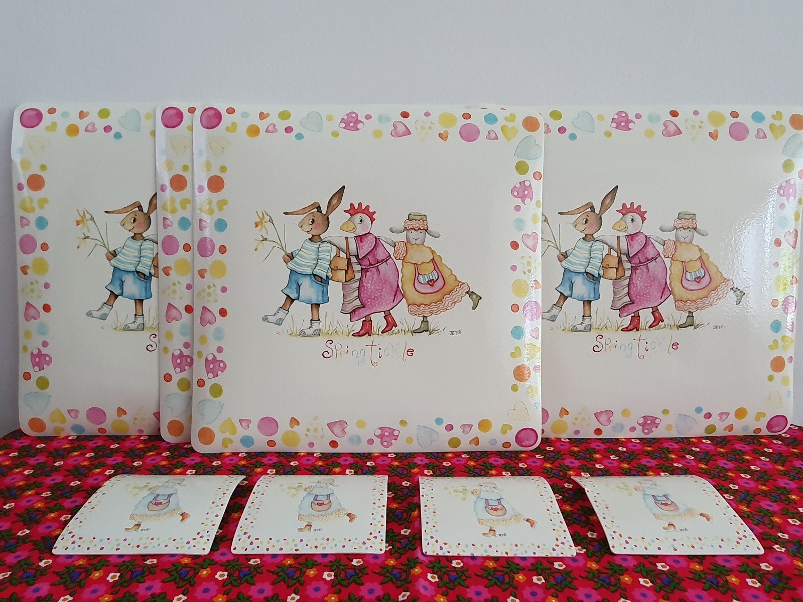 Jet ter Steege Springtickle placemats en onderzetters set, Ophalen of Verzenden, Placemat, Zo goed als nieuw