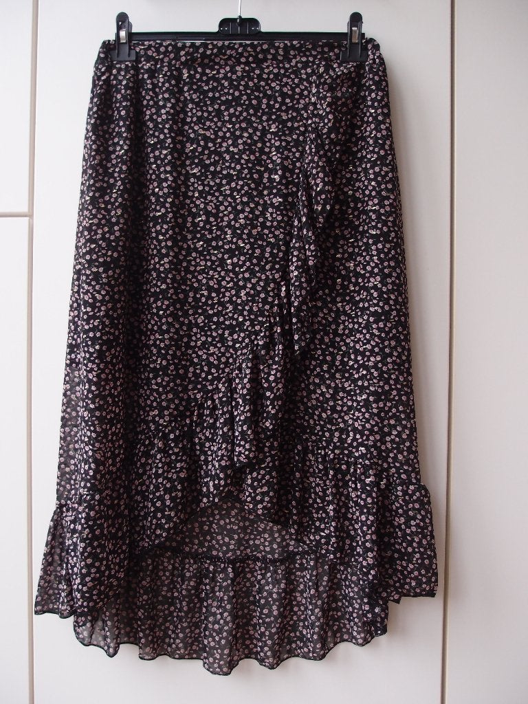 Mooie gevoerde roezel dames rok met gouden glitter maat M 38, Maat 38/40 (M), Zwart, Papillonne, Ophalen of Verzenden