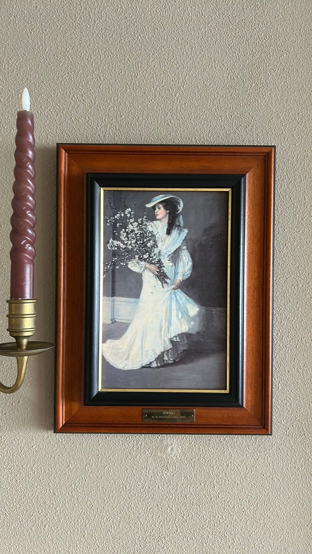 Ingelijste reproductie "Spring" Sir John Lavery (1904), Minder dan 50 cm, Oorspronkelijke maker, Ophalen of Verzenden, Zo goed als nieuw