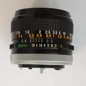 Canon vintage objectief FD 28 mm 1:2.8 S.C., Ophalen of Verzenden, Gebruikt, Groothoeklens